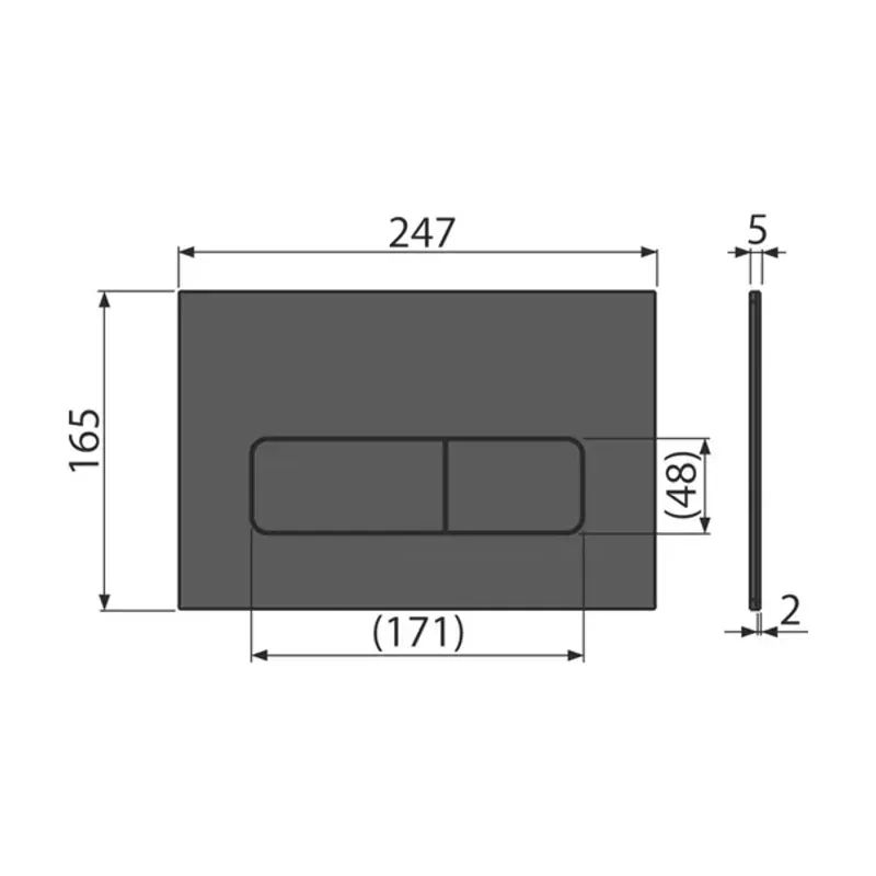 Casa si Gradina - Sanitare - Obiecte sanitare - Accesorii vase de toaleta - Clapeta de actionare Alca Flat MOON-BLACK negru mat - Infinity.ro
