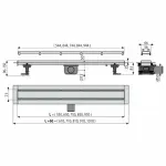 Casa si Gradina - Constructii - Materiale constructii - Sisteme de scurgere - Set rigola cu capac faiantabil APZ13-DOUBLE9 FIT AND GO 85 cm - Infinity.ro