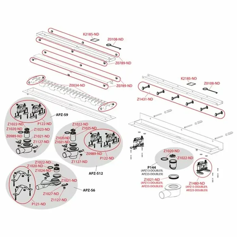 Casa si Gradina - Constructii - Materiale constructii - Sisteme de scurgere - Set rigola cu capac faiantabil APZ13-DOUBLE9 FIT AND GO 85 cm - Infinity.ro