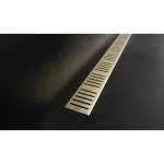 Casa si Gradina - Constructii - Materiale constructii - Sisteme de scurgere - Set rigola cu capac auriu periat Alca APZ10BLACK-BRASS 65 cm - Infinity.ro