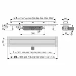 Casa si Gradina - Constructii - Materiale constructii - Sisteme de scurgere - Set rigola cu capac faiantabil APZ115 MARBLE LOW 65 cm - Infinity.ro