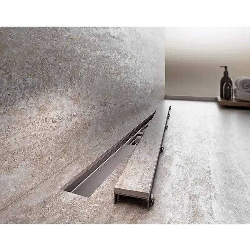 Casa si Gradina - Constructii - Materiale constructii - Sisteme de scurgere - Set rigola cu capac faiantabil APZ115 MARBLE LOW 85 cm - Infinity.ro