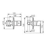 Casa si Gradina - Sanitare - Lavoar baie si accesorii - Baterii sanitare - Baterie incastrata dus Ferro Algeo 1 consumator - Infinity.ro