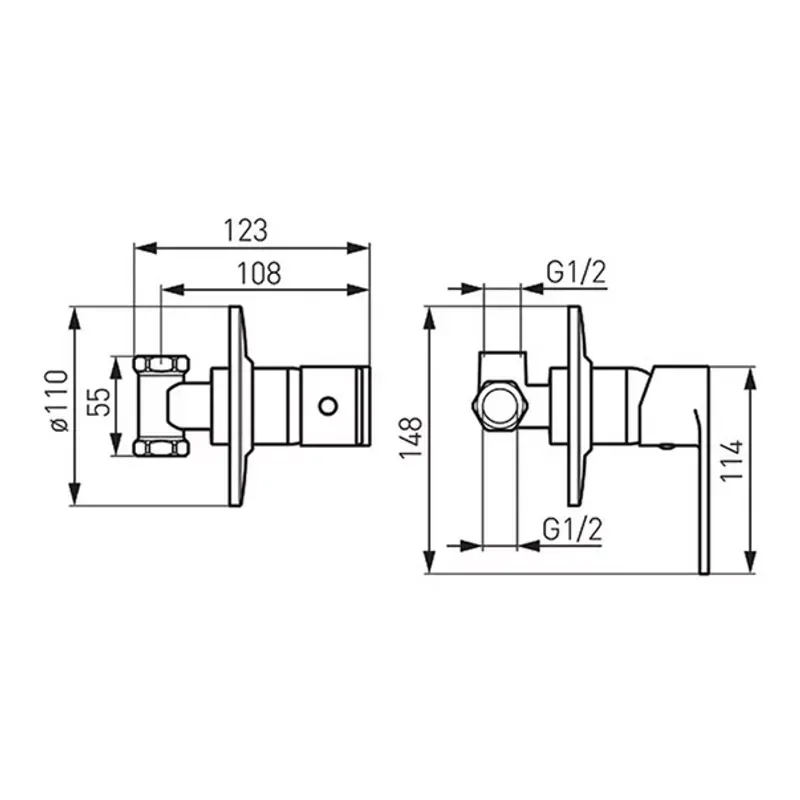 Casa si Gradina - Sanitare - Lavoar baie si accesorii - Baterii sanitare - Baterie incastrata dus Ferro Algeo 1 consumator - Infinity.ro