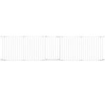 Petshop - Accesorii petshop - Jucarii animale - Jucarii educative - Bariera de protectie pentru copii, 318x75 cm, alba – 5 panouri, poarta cu blocare, montaj pe perete - Infinity.ro