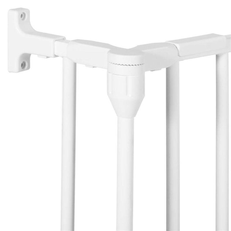 Petshop - Accesorii petshop - Jucarii animale - Jucarii educative - Bariera de protectie pentru copii, 318x75 cm, alba – 5 panouri, poarta cu blocare, montaj pe perete - Infinity.ro