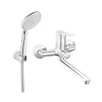 Casa si Gradina - Sanitare - Lavoar baie si accesorii - Baterii sanitare - Baterie cada - dus Ferro Isso crom monocomanda cu set de dus - Infinity.ro