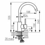 Casa si Gradina - Sanitare - Chiuveta bucatarie si accesorii - Baterii bucatarie - Baterie bucatarie Ferro Lugio negru - Infinity.ro
