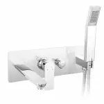 Casa si Gradina - Sanitare - Lavoar baie si accesorii - Baterii sanitare - Baterie cada - dus incastrata Ferro Square crom cu pipa si set dus - Infinity.ro