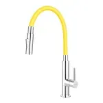 Casa si Gradina - Sanitare - Chiuveta bucatarie si accesorii - Baterii bucatarie - Baterie bucatarie Ferro Zumba Slim 2F galben-lamaie cu pipa flexibila - Infinity.ro