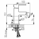 Casa si Gradina - Sanitare - Lavoar baie si accesorii - Baterii sanitare - Baterie bideu crom cu ventil Ferro Zicco - Infinity.ro