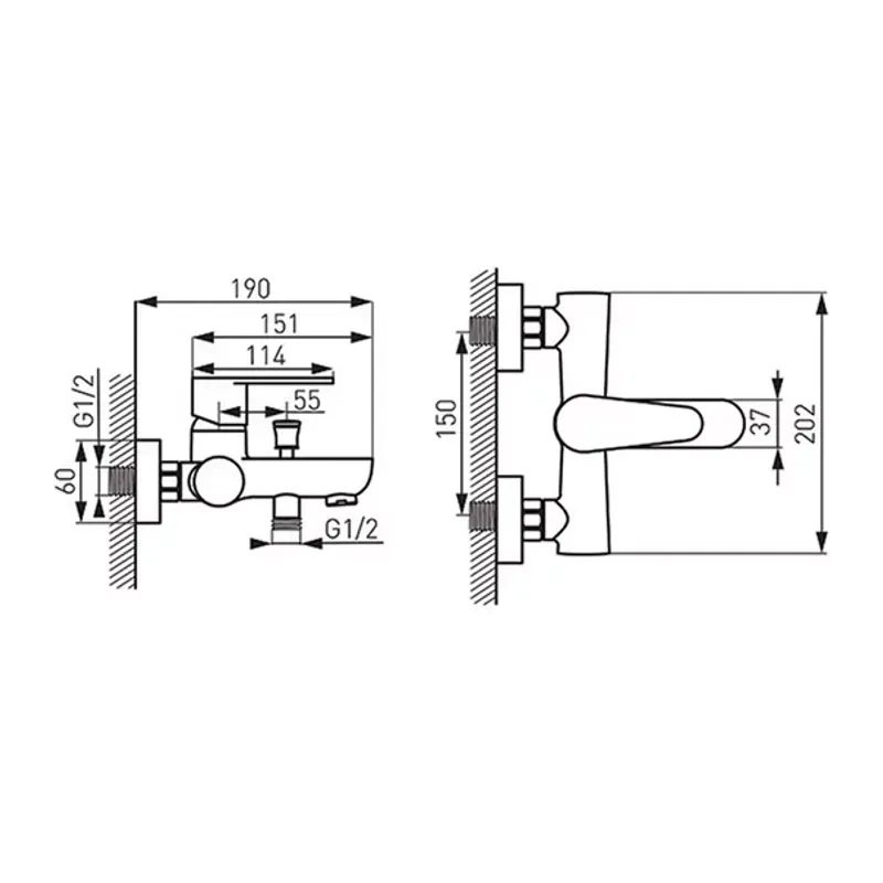 Casa si Gradina - Sanitare - Lavoar baie si accesorii - Baterii sanitare - Baterie cada dus Ferro Algeo - Infinity.ro