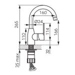 Casa si Gradina - Sanitare - Lavoar baie si accesorii - Baterii sanitare - Baterie lavoar cu pipa mobila inalta Ferro Algeo - Infinity.ro
