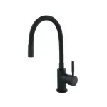 Casa si Gradina - Sanitare - Chiuveta bucatarie si accesorii - Baterii bucatarie - Baterie bucatarie cu pipa flexibila Ferro Zumba Nero negru mat - Infinity.ro