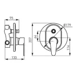 Casa si Gradina - Sanitare - Lavoar baie si accesorii - Baterii sanitare - Baterie incastrata dus Ferro Algeo 2 consumatori - Infinity.ro