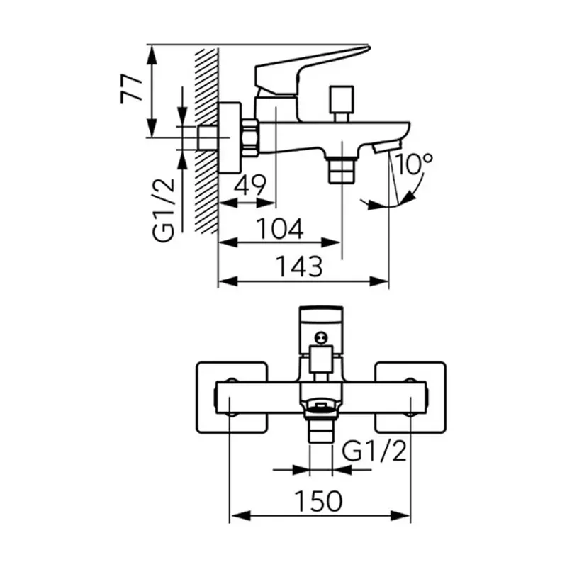 Casa si Gradina - Sanitare - Lavoar baie si accesorii - Baterii sanitare - Baterie cada-dus Ferro Vitto Verdeline monocomanda gri Gun Metal mat - Infinity.ro