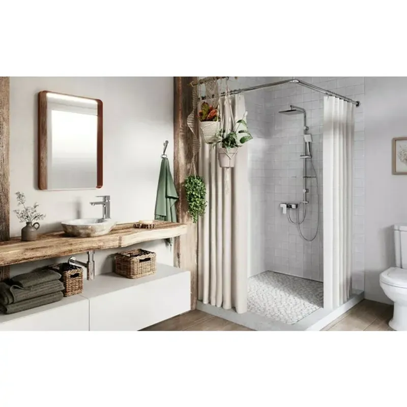 Casa si Gradina - Sanitare - Cazi si cabine de dus - Coloane si seturi de dus - Coloana de dus cu comutator Ferro fara baterie Amiga VerdeLine - Infinity.ro