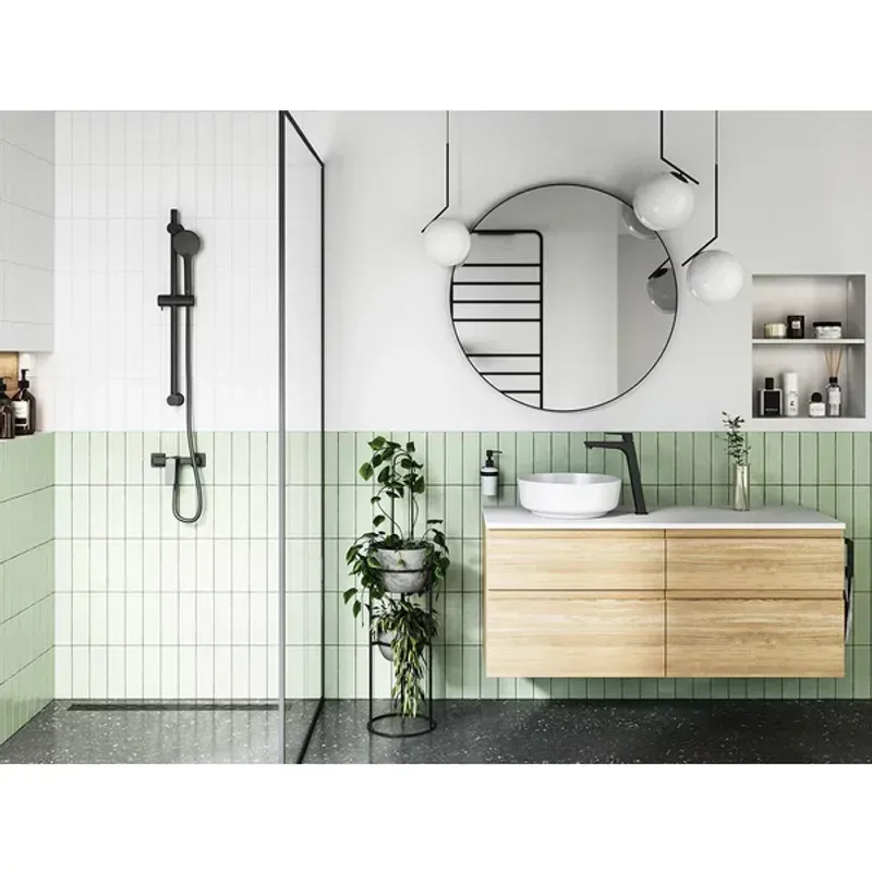 Casa si Gradina - Sanitare - Lavoar baie si accesorii - Baterii sanitare - Baterie lavoar inalta Ferro Vitto Verdeline monocomanda negru mat - Infinity.ro
