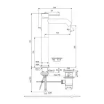 Casa si Gradina - Sanitare - Lavoar baie si accesorii - Baterii sanitare - Baterie lavoar inalta Ideal Standard Ceraline cu ventil metalic Pop-Up negru mat - Infinity.ro