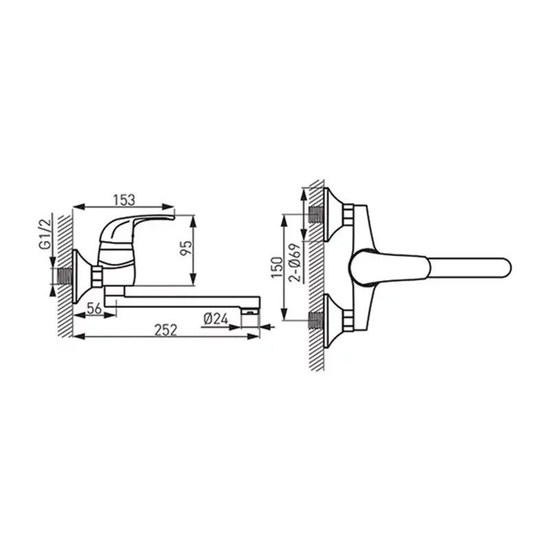 Casa si Gradina - Sanitare - Lavoar baie si accesorii - Baterii sanitare - Baterie lavoar Ferro Vasto pipa mobila 20 cm - Infinity.ro