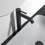 Casa si Gradina - Sanitare - Lavoar baie si accesorii - Baterii sanitare - Baterie lavoar inalta Ideal Standard Ceraline cu ventil metalic Pop-Up negru mat - Infinity.ro