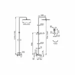 Casa si Gradina - Sanitare - Cazi si cabine de dus - Coloane si seturi de dus - Coloana de dus cu baterie monocomanda Ferro Algeo Square cu 3 functii - Infinity.ro