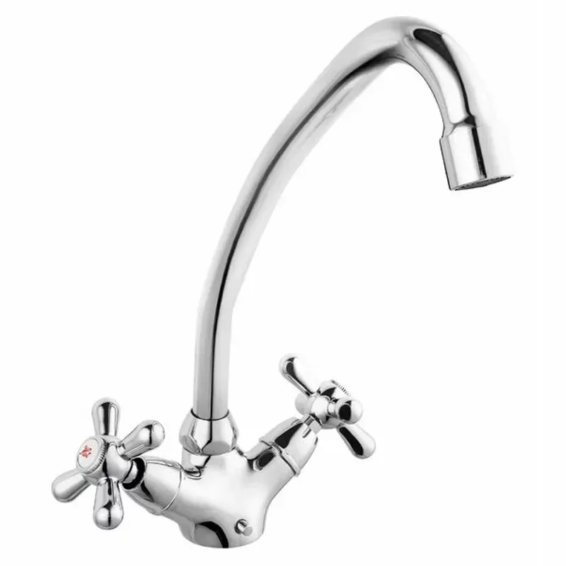 Casa si Gradina - Sanitare - Chiuveta bucatarie si accesorii - Baterii bucatarie - Baterie bucatarie gat de lebada dubla comanda Ferro Retro - Infinity.ro