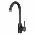 Casa si Gradina - Sanitare - Chiuveta bucatarie si accesorii - Baterii bucatarie - Baterie bucatarie negru mat Ferro Freya pipa curbata - Infinity.ro