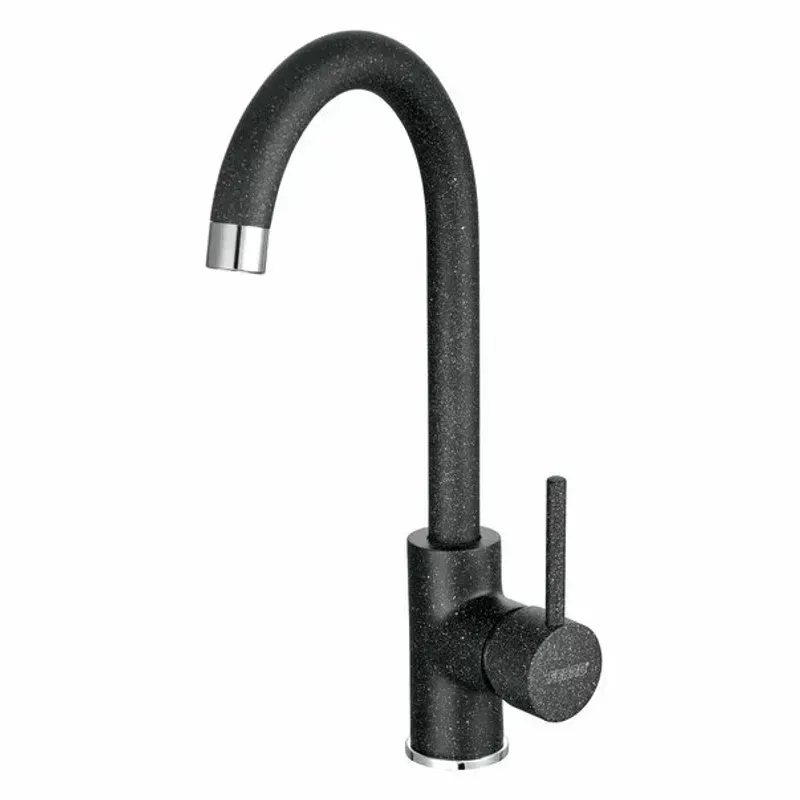 Casa si Gradina - Sanitare - Chiuveta bucatarie si accesorii - Baterii bucatarie - Baterie bucatarie negru mat Ferro Freya pipa curbata - Infinity.ro