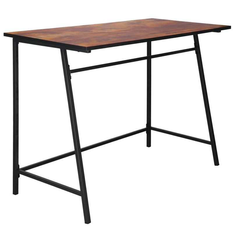 Casa si Gradina - Mobilier - Mese si birouri - Birouri - Birou tip masa laterala, cu cadru din otel, 50x100x76 cm, industrial, maro - Infinity.ro