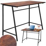 Casa si Gradina - Mobilier - Mese si birouri - Birouri - Birou tip masa laterala, cu cadru din otel, 50x100x76 cm, industrial, maro - Infinity.ro