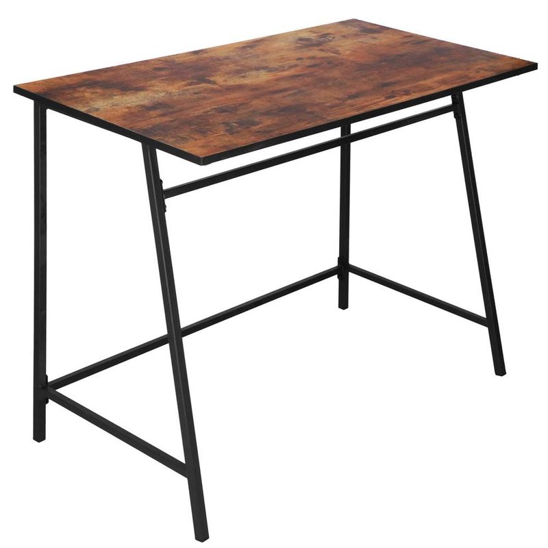 Casa si Gradina - Mobilier - Mese si birouri - Birouri - Birou tip masa laterala, cu cadru din otel, 50x100x76 cm, industrial, maro - Infinity.ro