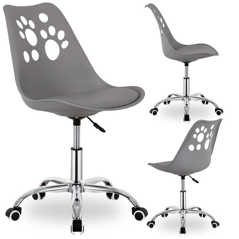 Casa si Gradina - Mobilier - Scaune si fotolii - Scaune - Scaun birou ergonomic, cu sezut din spuma, reglabil pe inaltime, maxim 120 kg, 90x49x48 cm, gri - Infinity.ro