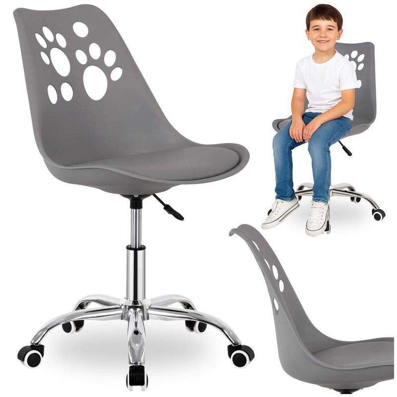 Casa si Gradina - Mobilier - Scaune si fotolii - Scaune - Scaun birou ergonomic, cu sezut din spuma, reglabil pe inaltime, maxim 120 kg, 90x49x48 cm, gri - Infinity.ro