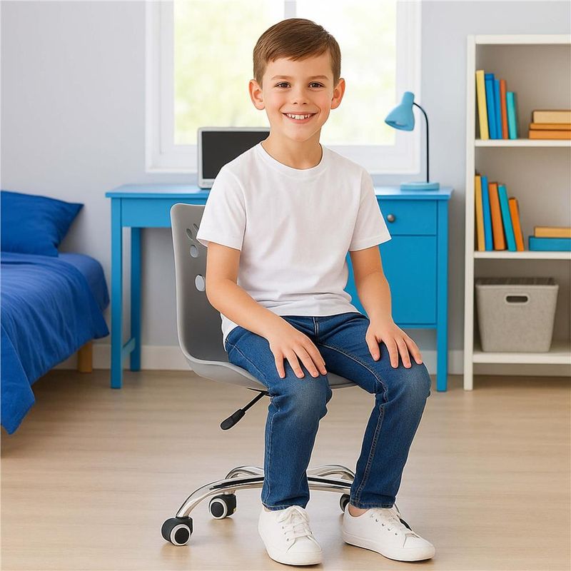 Casa si Gradina - Mobilier - Scaune si fotolii - Scaune - Scaun birou ergonomic, cu sezut din spuma, reglabil pe inaltime, maxim 120 kg, 90x49x48 cm, gri - Infinity.ro