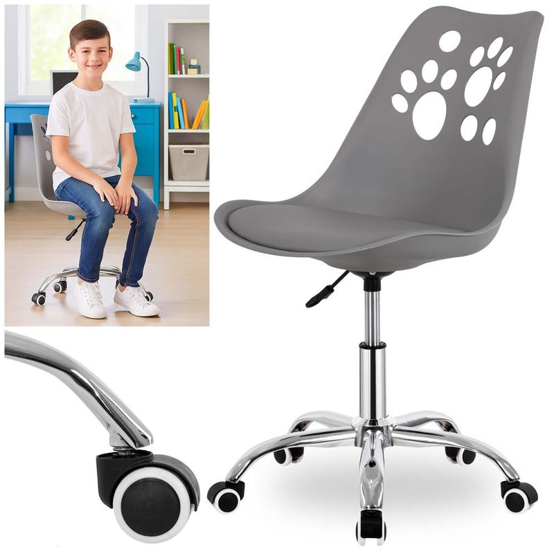 Casa si Gradina - Mobilier - Scaune si fotolii - Scaune - Scaun birou ergonomic, cu sezut din spuma, reglabil pe inaltime, maxim 120 kg, 90x49x48 cm, gri - Infinity.ro