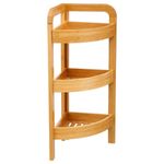 Casa si Gradina - Mobilier - Mobilier baie - Corpuri baie - Etajera colt 5Five Bambou cu 3 rafturi, din lemn de bambus, 23x23x61 cm, bej natur - Infinity.ro