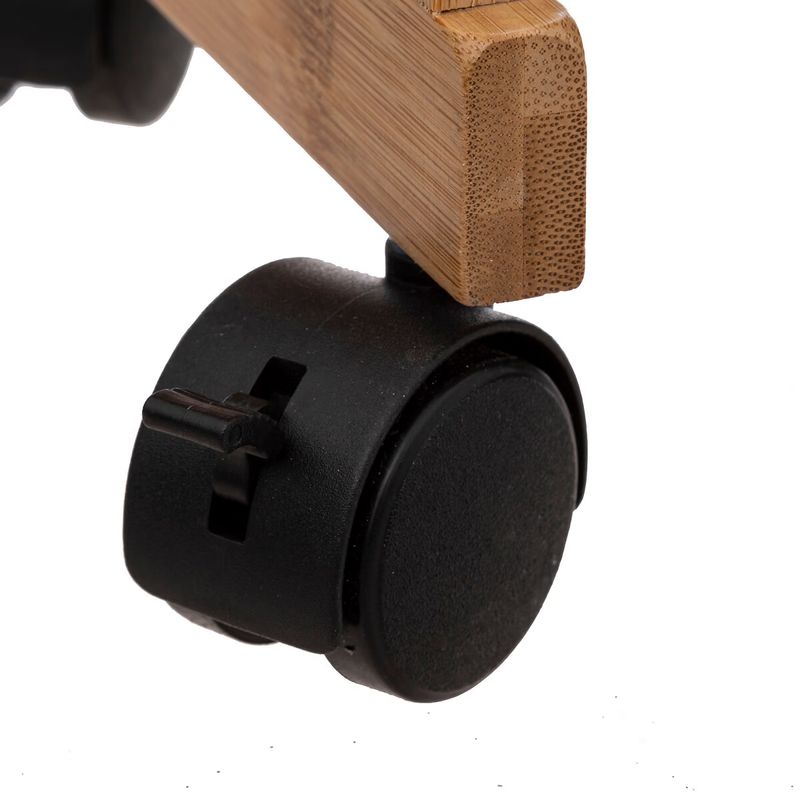 Casa si Gradina - Mobilier - Mobilier baie - Corpuri baie - Etajera cu roti Atmosphera Natureo cu 3 niveluri, bambus si MDF, 41x20x81 cm, negru - Infinity.ro