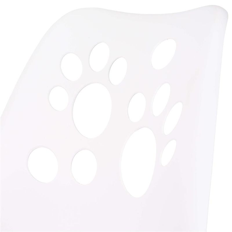 Casa si Gradina - Mobilier - Scaune si fotolii - Scaune - Scaun birou ergonomic, cu sezut din spuma, reglabil pe inaltime, maxim 120 kg, 90x49x48 cm, alb si roz - Infinity.ro