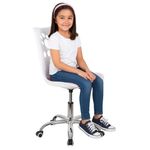 Casa si Gradina - Mobilier - Scaune si fotolii - Scaune - Scaun birou ergonomic, cu sezut din spuma, reglabil pe inaltime, maxim 120 kg, 90x49x48 cm, alb si roz - Infinity.ro