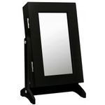 Casa si Gradina - Mobilier - Comode si corpuri - Masute de toaleta - Dulapior de toaleta cu oglinda si spatiu de depozitare bijuterii, 21x36x15cm, negru - Infinity.ro