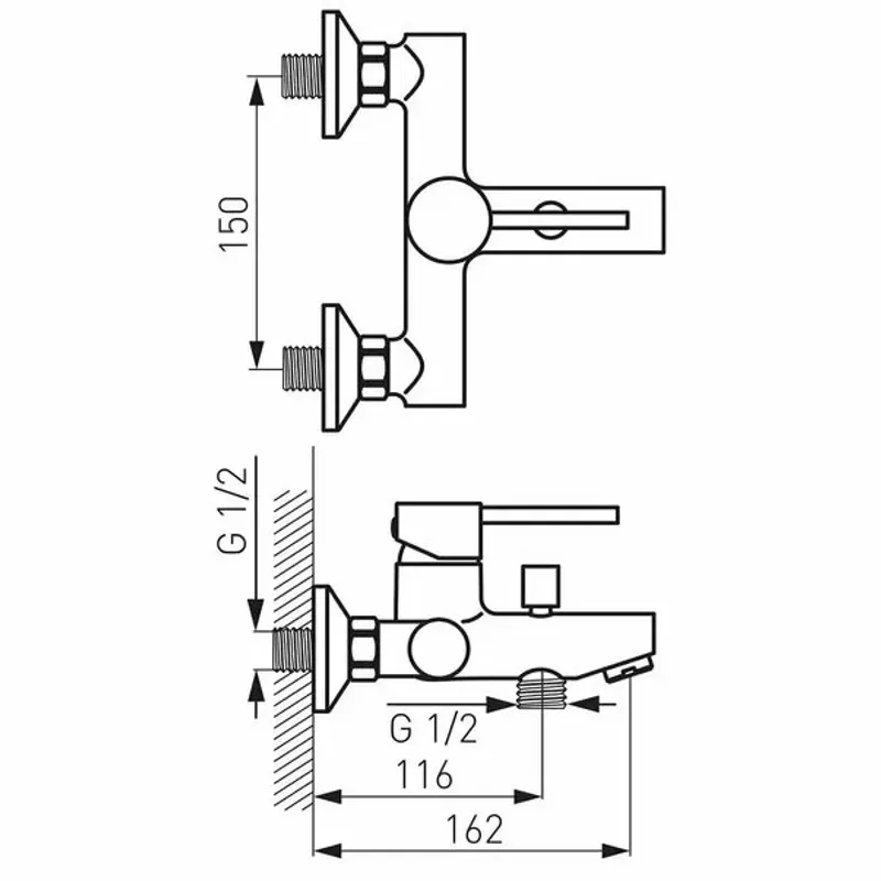 Casa si Gradina - Sanitare - Lavoar baie si accesorii - Baterii sanitare - Baterie cada - dus Ferro Fiesta crom - Infinity.ro