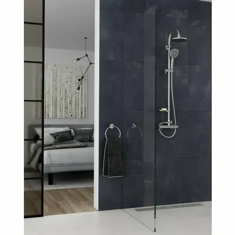 Casa si Gradina - Sanitare - Cazi si cabine de dus - Coloane si seturi de dus - Coloana de dus cu baterie termostatata Ferro Trinity - Infinity.ro