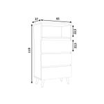 Casa si Gradina - Mobilier - Biblioteci si rafturi - Biblioteci - Comoda biblioteca Norge 03 cu 3 sertare si raft deschis, 65x37x119 cm, alb si stejar craft - Infinity.ro