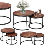 Casa si Gradina - Mobilier - Mese si birouri - Masute de cafea - Set 2 mese pentru cafea suprapozabile, cadru otel, 70x70x47 cm si 50x50x40 cm, maro - Infinity.ro