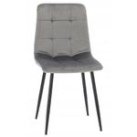 Casa si Gradina - Mobilier - Scaune si fotolii - Scaune - Scaun living tapitat cu catifea, spatar matlasat, 44x54x89 cm, gri - Infinity.ro