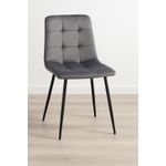 Casa si Gradina - Mobilier - Scaune si fotolii - Scaune - Scaun living tapitat cu catifea, spatar matlasat, 44x54x89 cm, gri - Infinity.ro