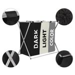 Market - Spalare si intretinere rufe - Uscatoare de rufe si accesorii - Cos de rufe cu 3 compartimente, cadru aluminiu, 60x40x68cm, 146 litri - Infinity.ro