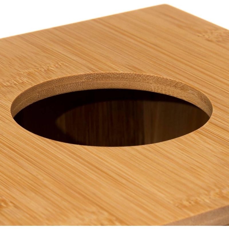 Casa si Gradina - Mobilier - Organizare si depozitare - Cosuri de gunoi - Cos gunoi 5Five Terre Inconnue cu capac, bambus, 6 litri, 20x20x26 cm, natur - Infinity.ro