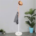 Casa si Gradina - Mobilier - Organizare si depozitare - Cuiere - Cuier tip pom din metal, baza marmura, 6 agatatoare, 172cm, alb si maro - Infinity.ro